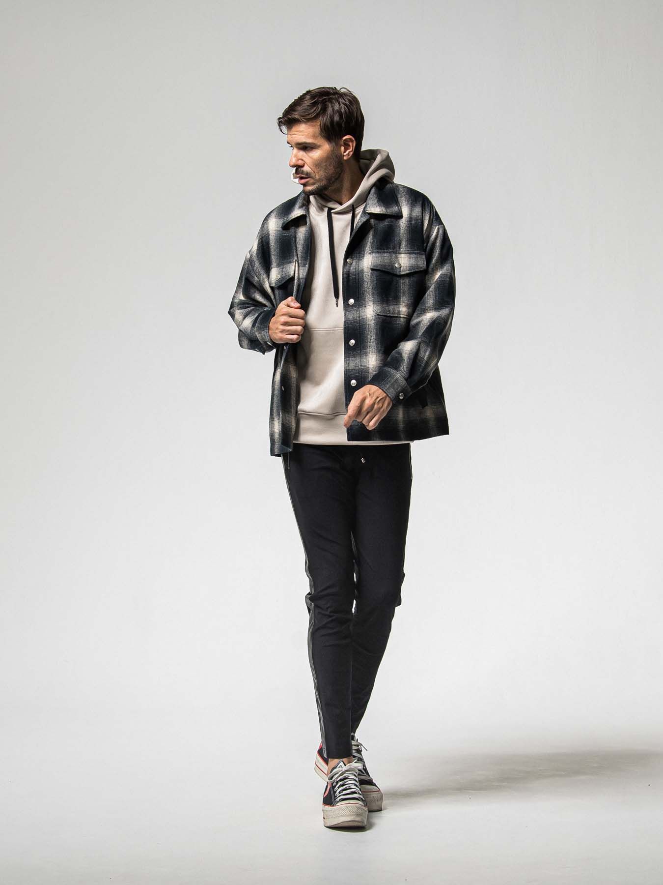 【予約品 8月31日(日) 締切】FLANNEL CHECK JK / フランネルチェック ジャケット / ブラック
