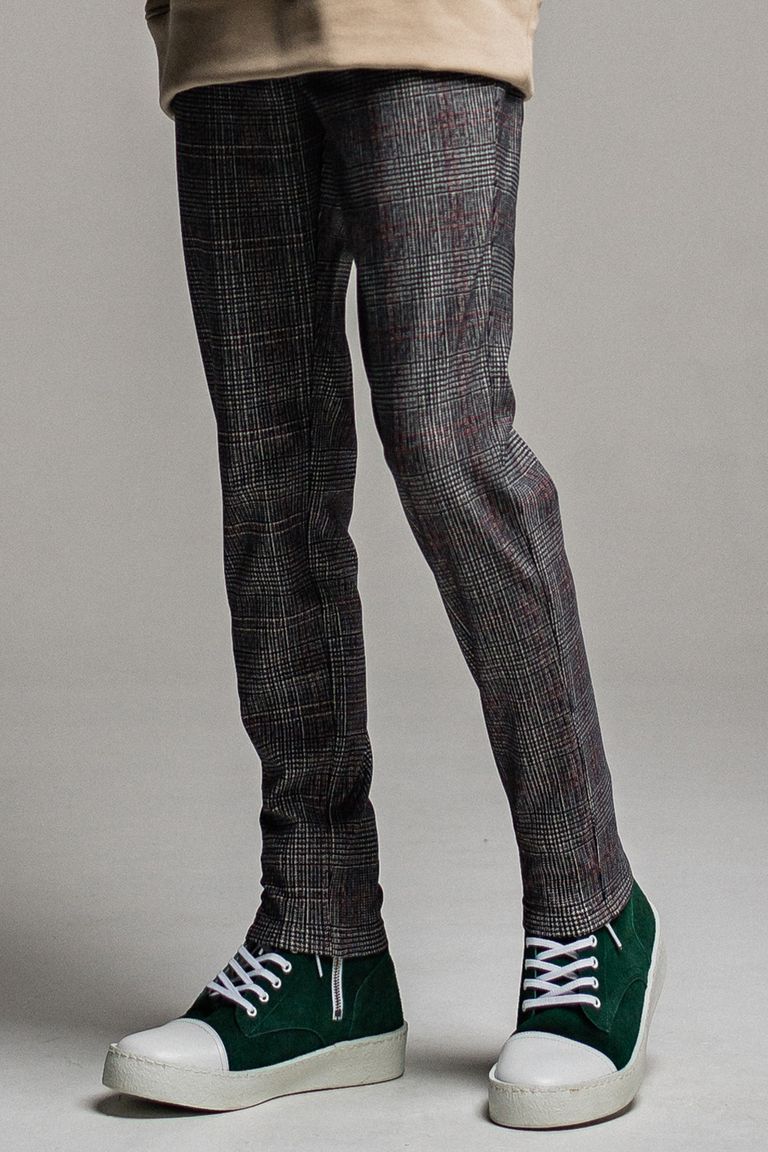 CHRIS EASY HEAT Pants / グレンチェック×レッド【RESOUND CLOTHING】