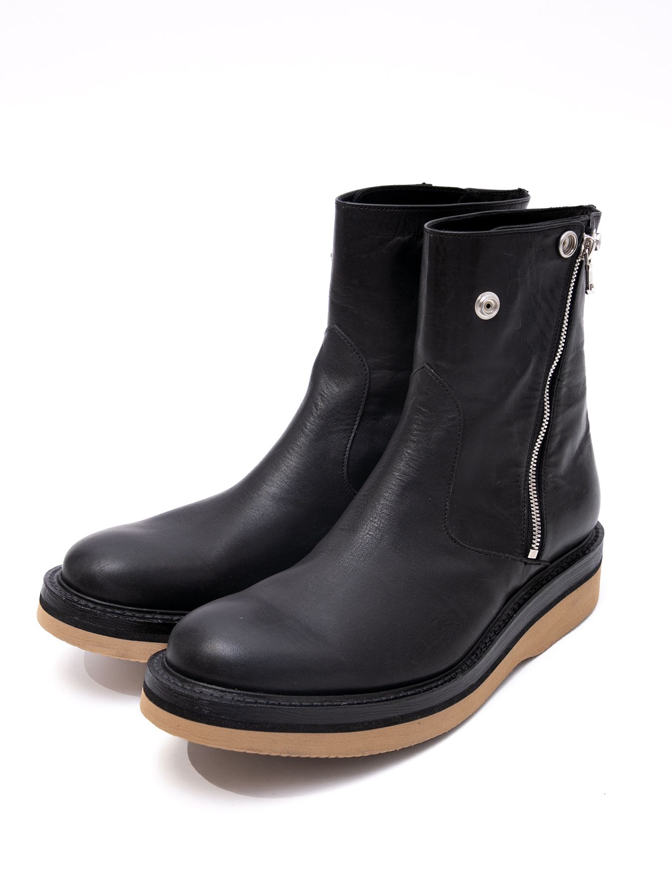 【予約品 4月6日(月) 締切】Japanese Steerhide Italian Double Oil Riders Boots / ジャパンステア イタリアンWオイル ライダースブーツ / TRASH / ブラック