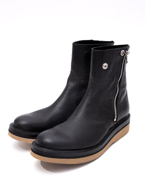 【予約品 4月6日(月) 締切】Japanese Steerhide Italian Double Oil Riders Boots / ジャパンステア イタリアンWオイル ライダースブーツ / TRASH / ブラック
