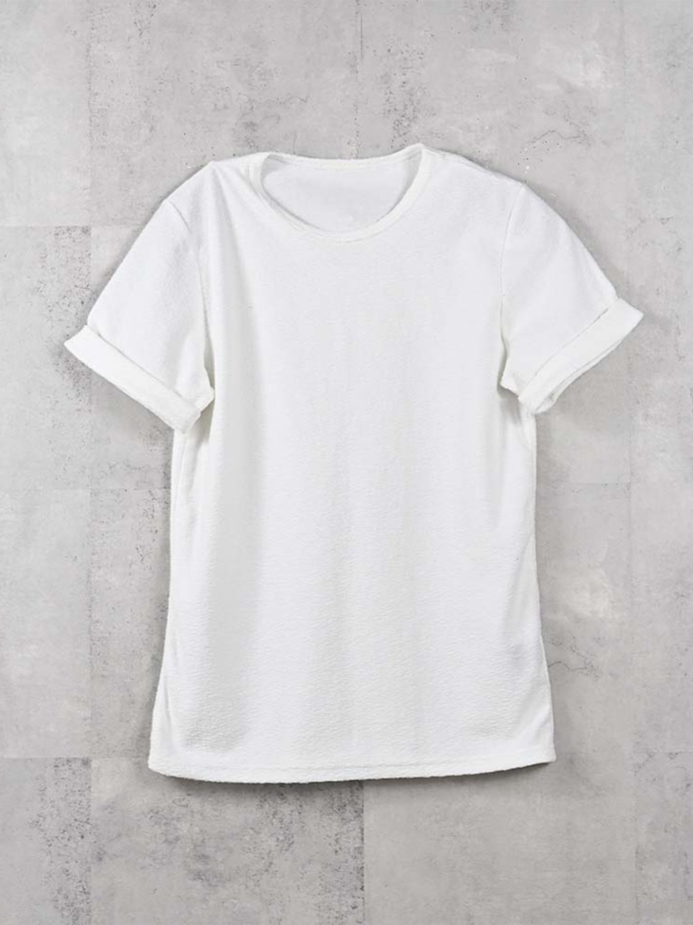 【予約品 2月15日(日) 18:00 締切】PILE ROLL UP TEE / パイルロールアップTシャツ / ホワイト