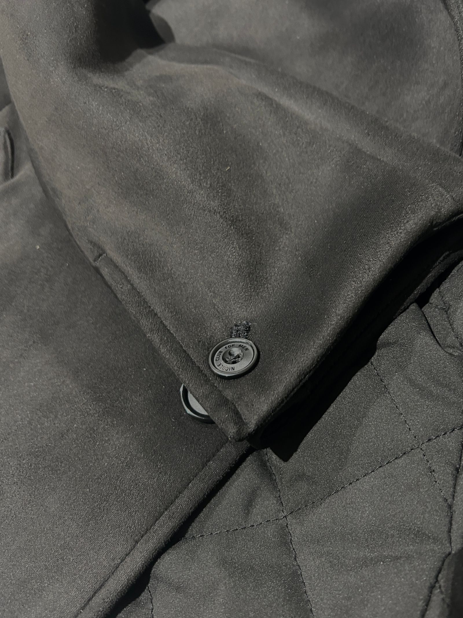 ベストライナー付き スタンドコート撥水性 ブラック【NICOLE CLUB FOR MEN】