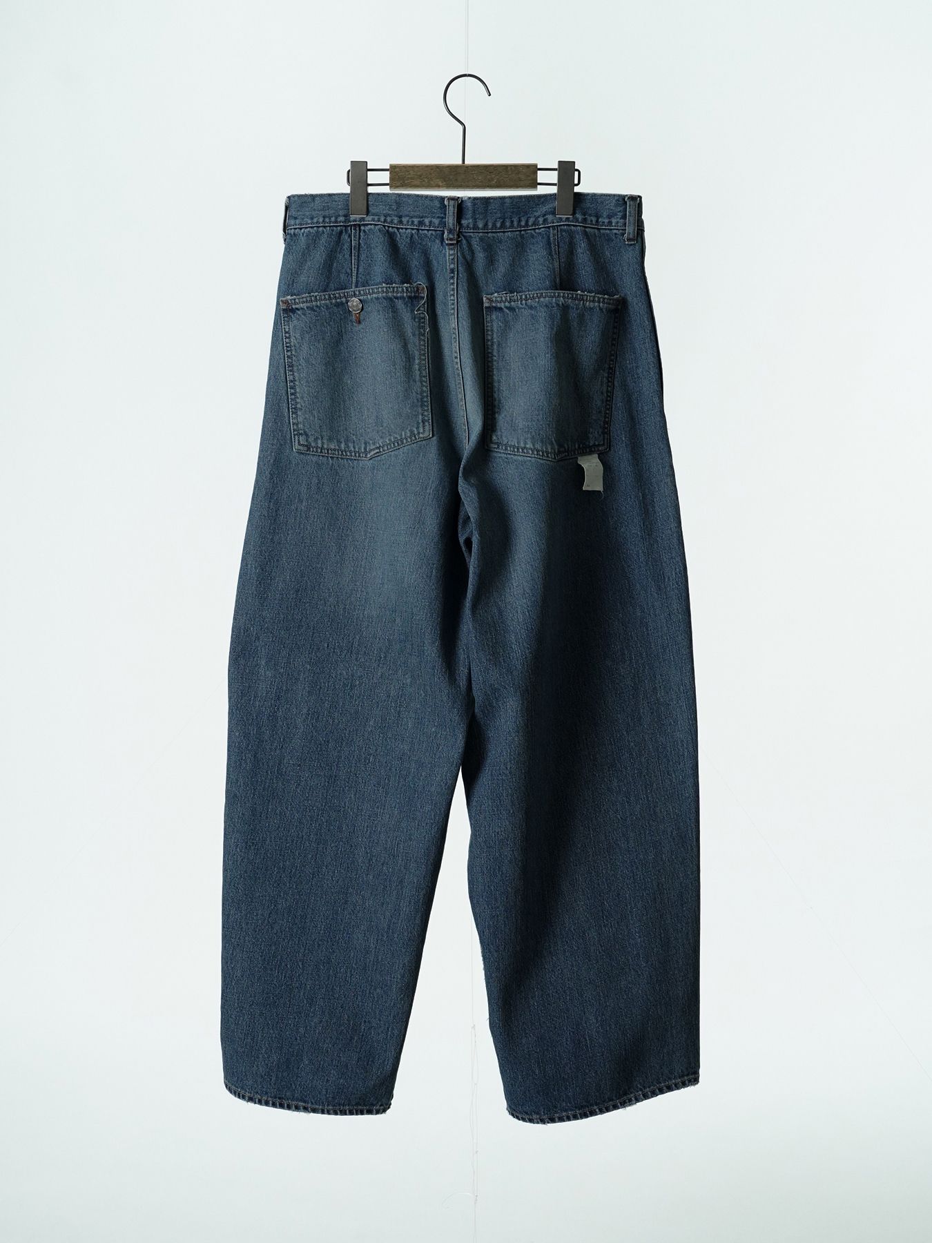【予約品 5月6日(水) 締切】USN-DENIMTROUSERS aged / ユーズド加工 デニムミリタリーパンツ / インディゴ × 金茶ステッチ 濃