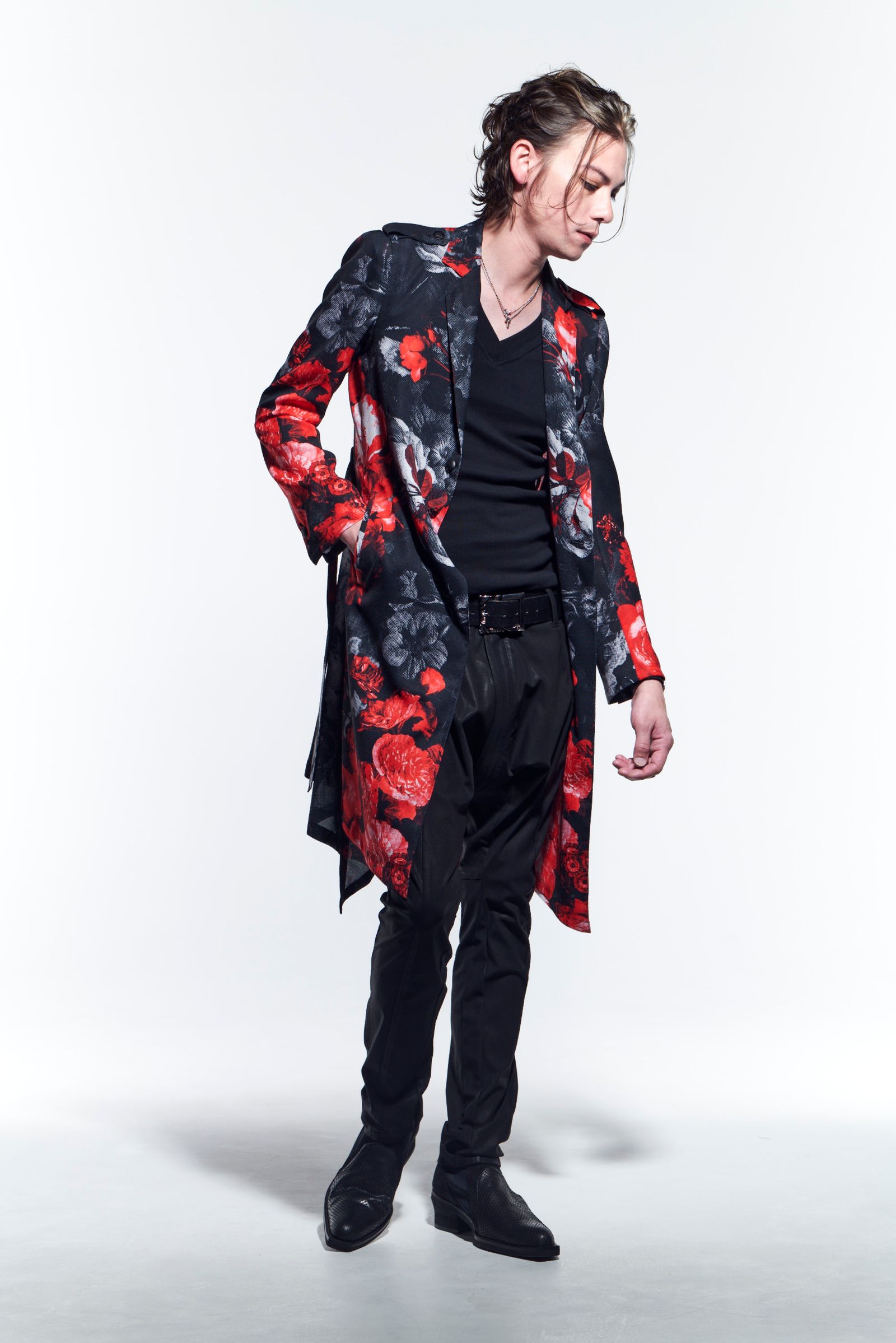 《予約品》 FlareJacket ジャケット FloraMesh / Black&Red 【kiryuyrik】 4月入荷予定