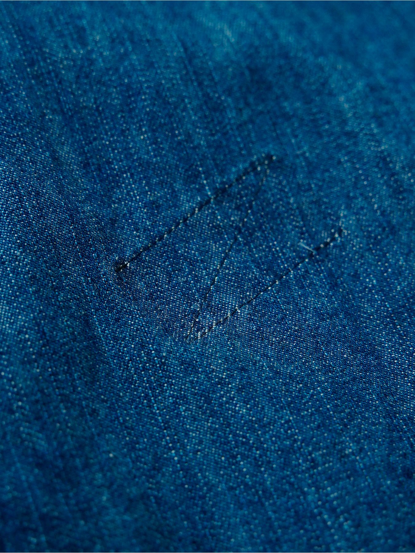 【予約品 11月9日(月) 締切】MILITARYSHIRT Denim / デニムミリタリーシャツ / インディゴ×金茶ステッチ