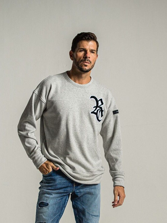 《予約9月1日18時締め》 RC chenille velours fleece drop trainer  / ルーズトレーナー / グレー