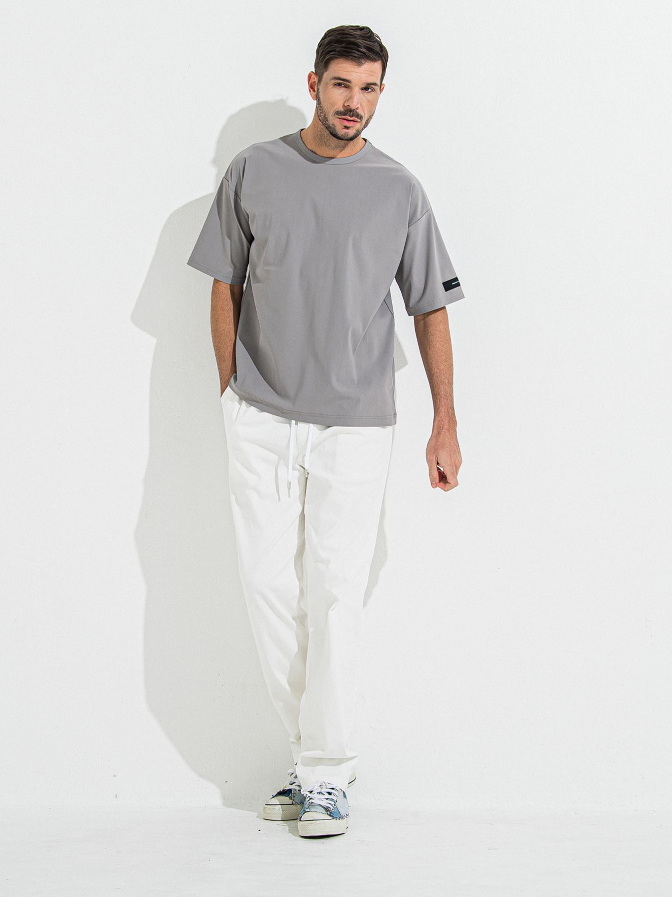 【予約品】NYLON OVER T /  ナイロンオーバーサイズTシャツ / グレー
