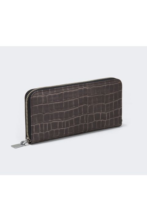 ラウンドL 長財布 Tint Embossing Leather / Pale Black 【aniary】