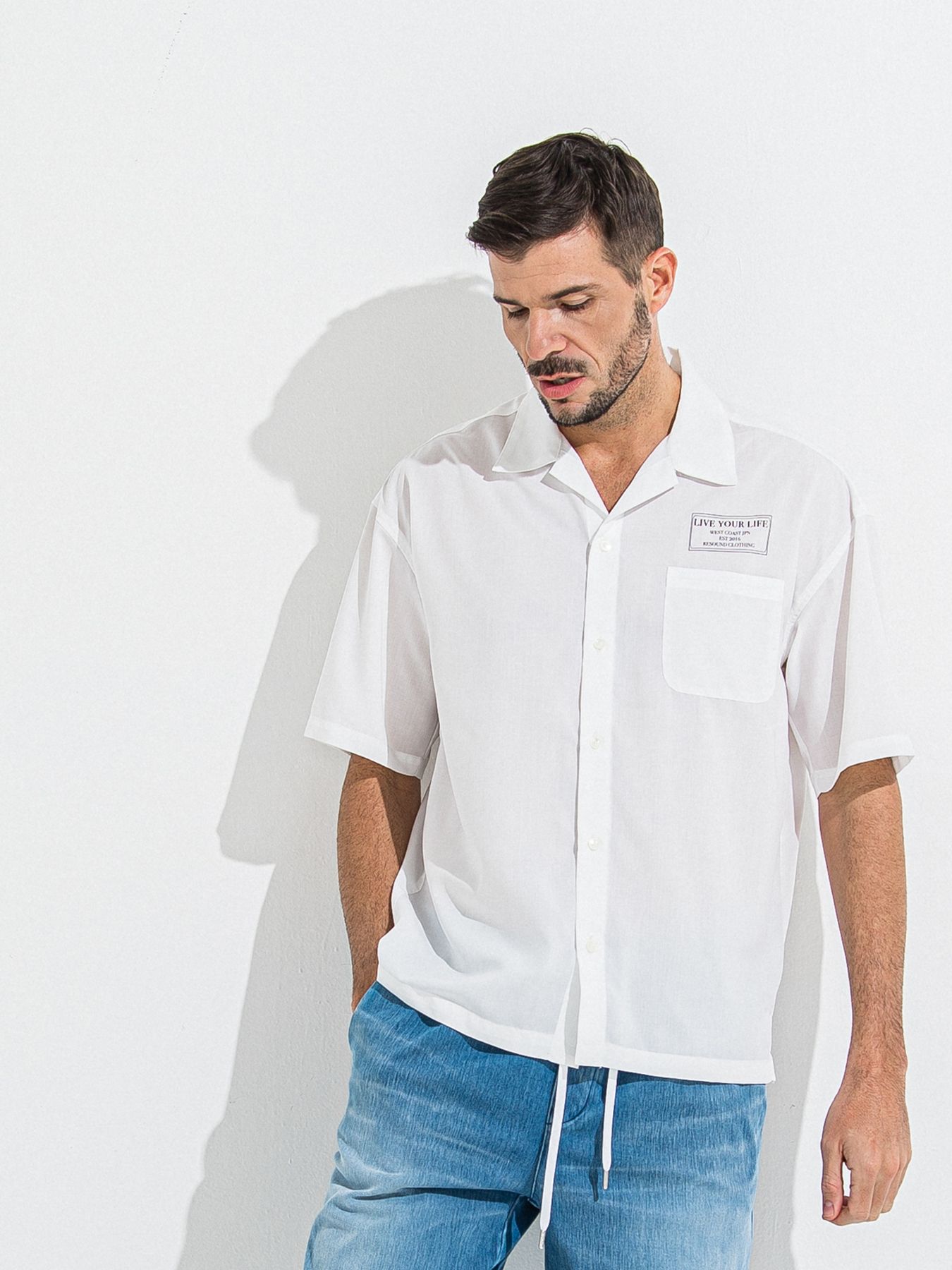 【予約品 】ZACK HALF SHIRT / ザックハーフスリーブシャツ / ホワイトプリント