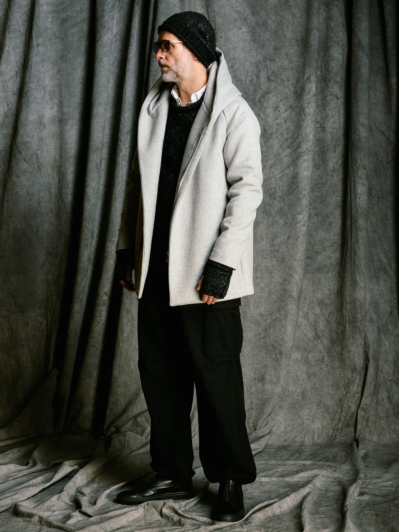 【予約品 4月19日(日) 18時締切】natural blend wool easy cargo / ナチュラルブレンドウール イージーカーゴパンツ / ブラック