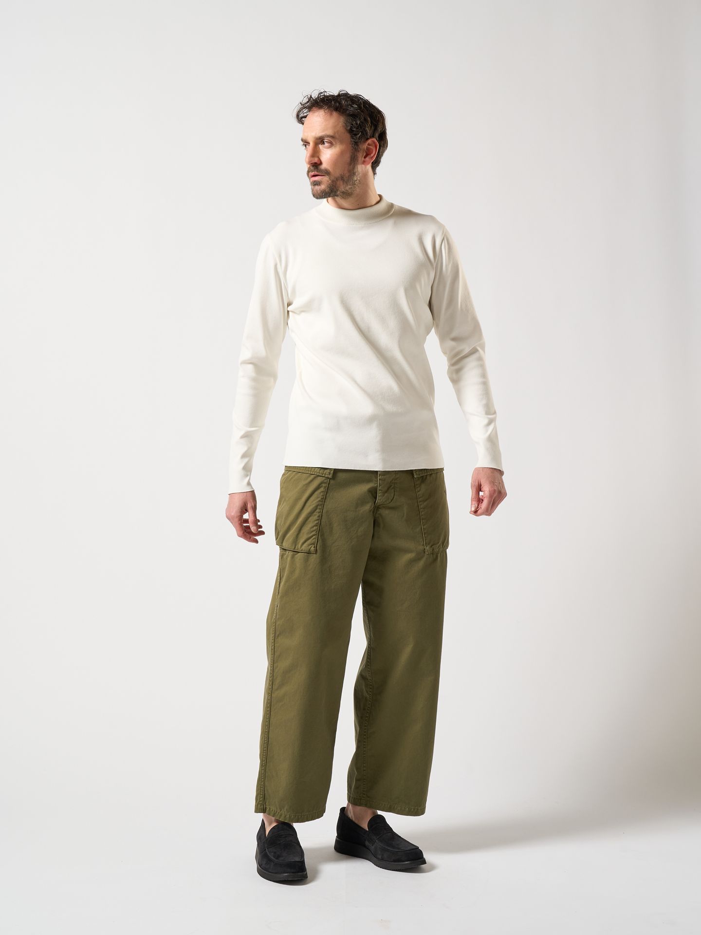 【予約品】 ct surf mock L/S / モックネックTシャツ / ホワイト