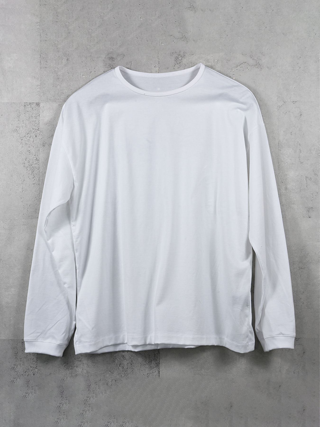 【予約品】PIN ST RC over longsleave Tee / ピンストライプロゴ オーバーサイズ ロングスリーブ Tシャツ / ホワイト
