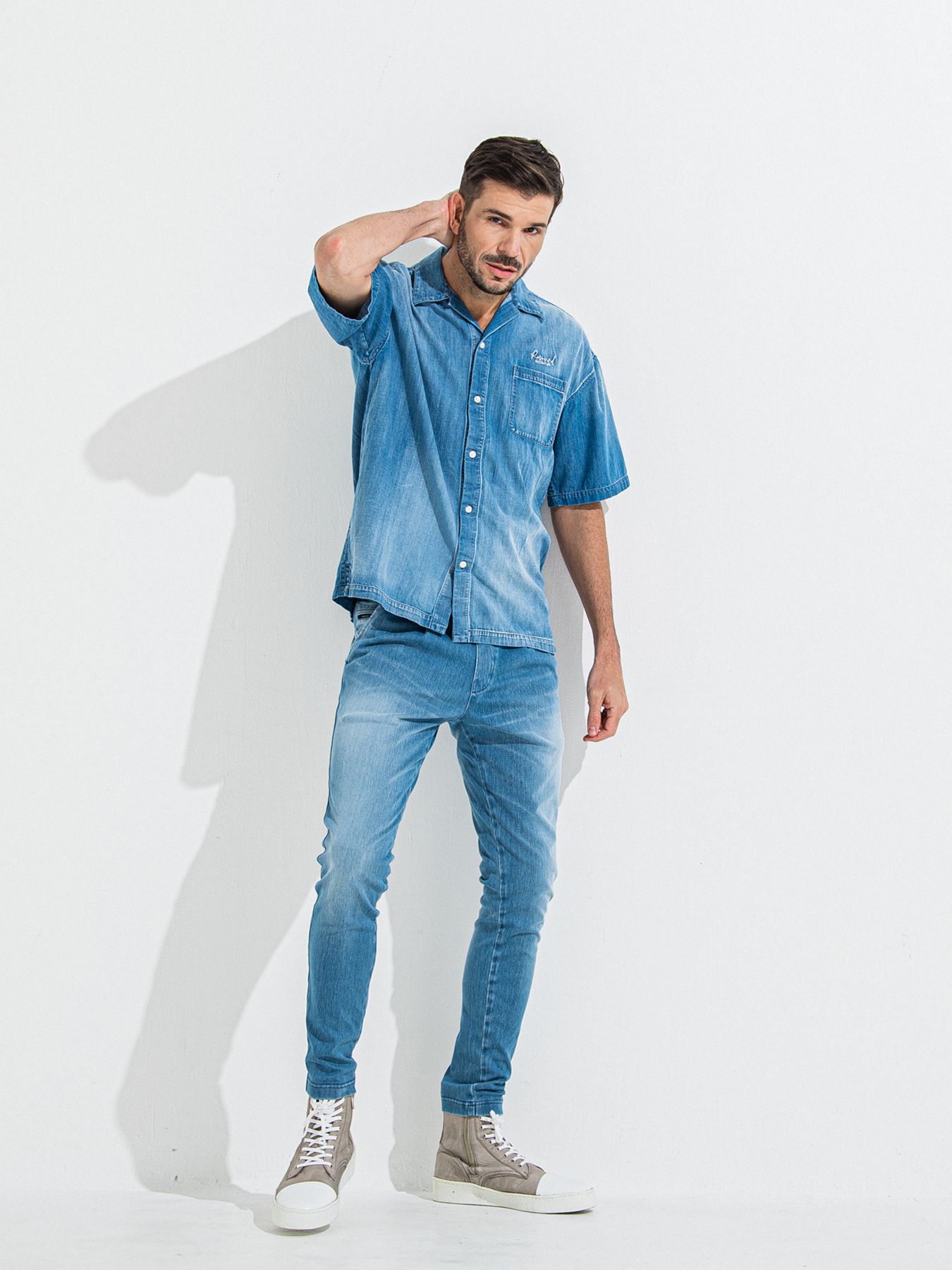 【予約品】ZACK HALF DENIM SHIRT / ザックハーフスリーブスリーブデニムシャツ / ライトインディゴ