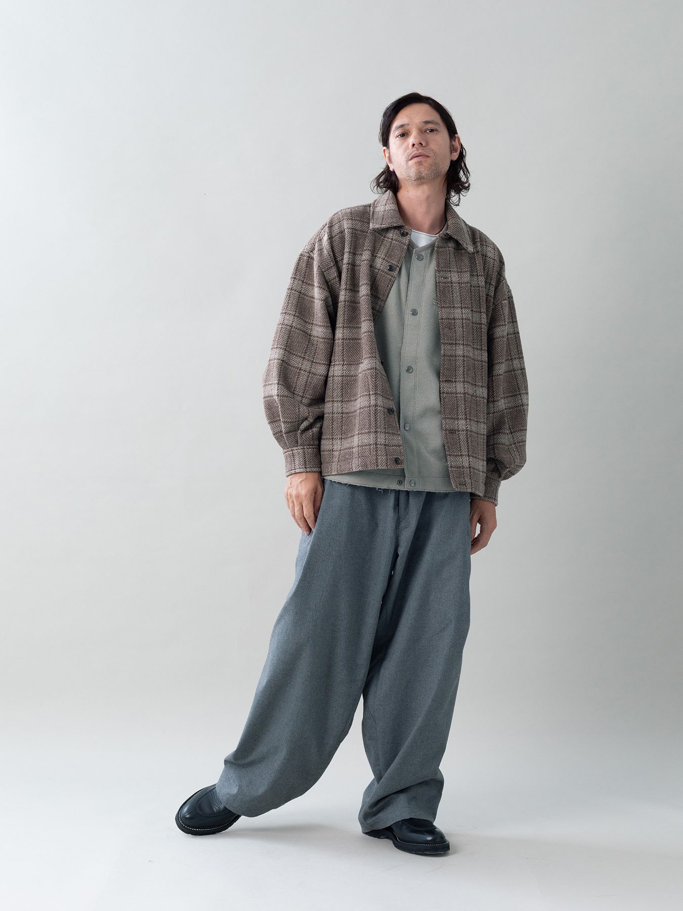 【予約品 5月6日(水) 締切】WOOLCHECK-SPORTJACKET / ヴィンテージシャツジャケット / ブラウン系