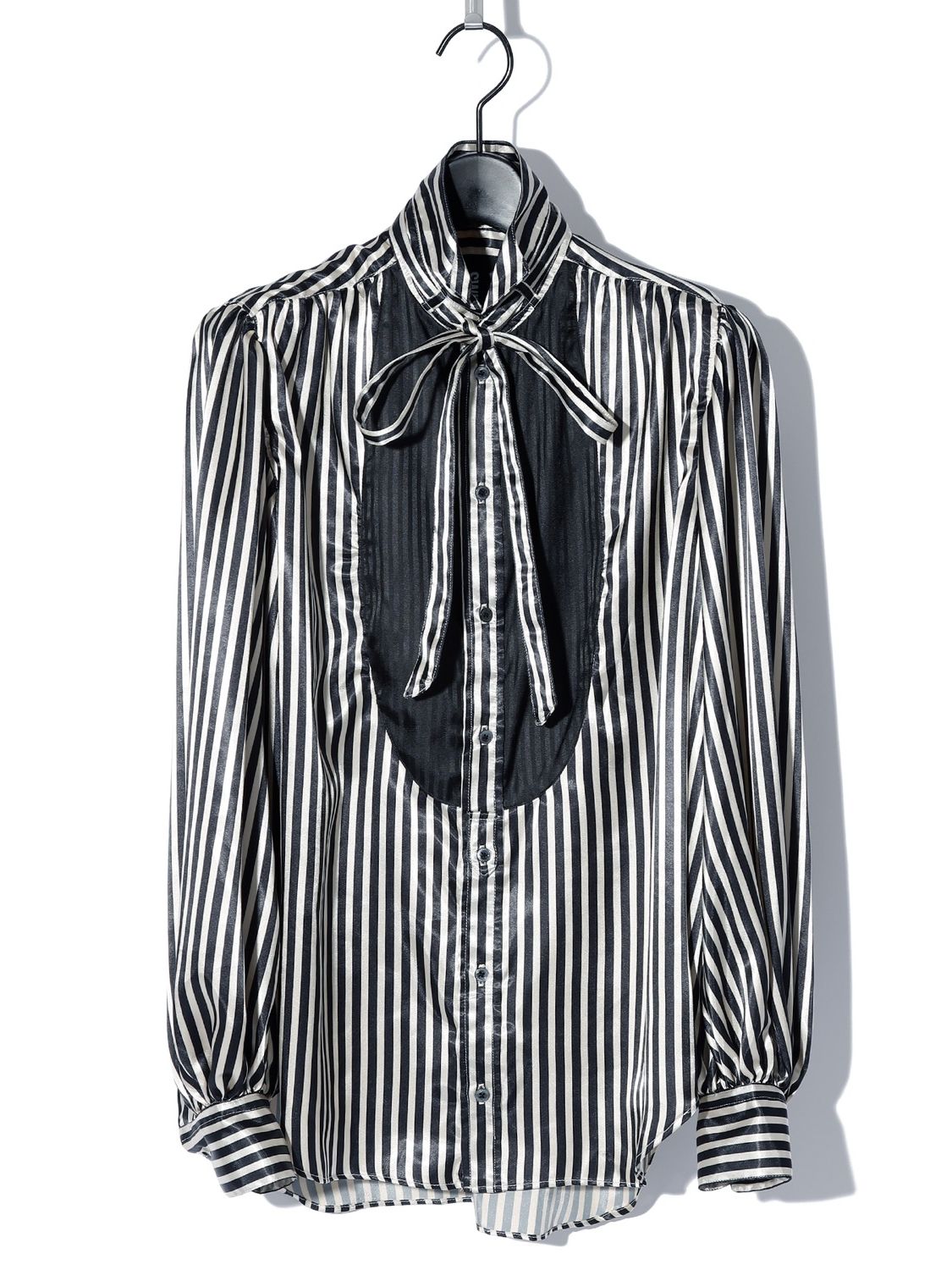 【予約完売】 BISHOP SLEEVE STRIPED PIRATE SHIRT / ストライプシャツ / ブラック