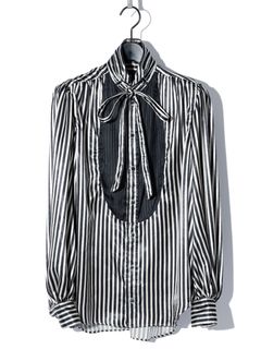 【予約完売】 BISHOP SLEEVE STRIPED PIRATE SHIRT / ストライプシャツ / ブラック