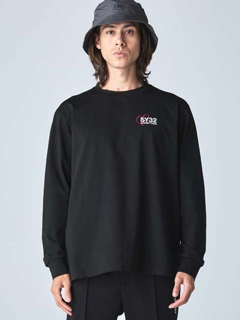 HEART MIX LOGO L/S TEE / ハートミックスロゴ ロングスリーブTシャツ / ブラック【SY32 by SWEET YEARS】
