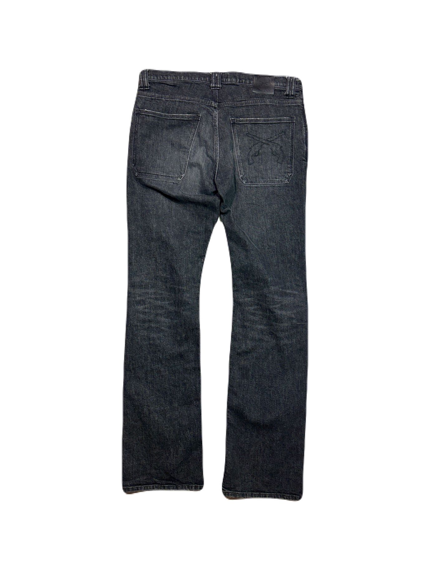 【予約品 3月9日(月) 18:00 締切】STRETCH DENIM PT / ストレッチデニム ブーツカットパンツ / ブラック