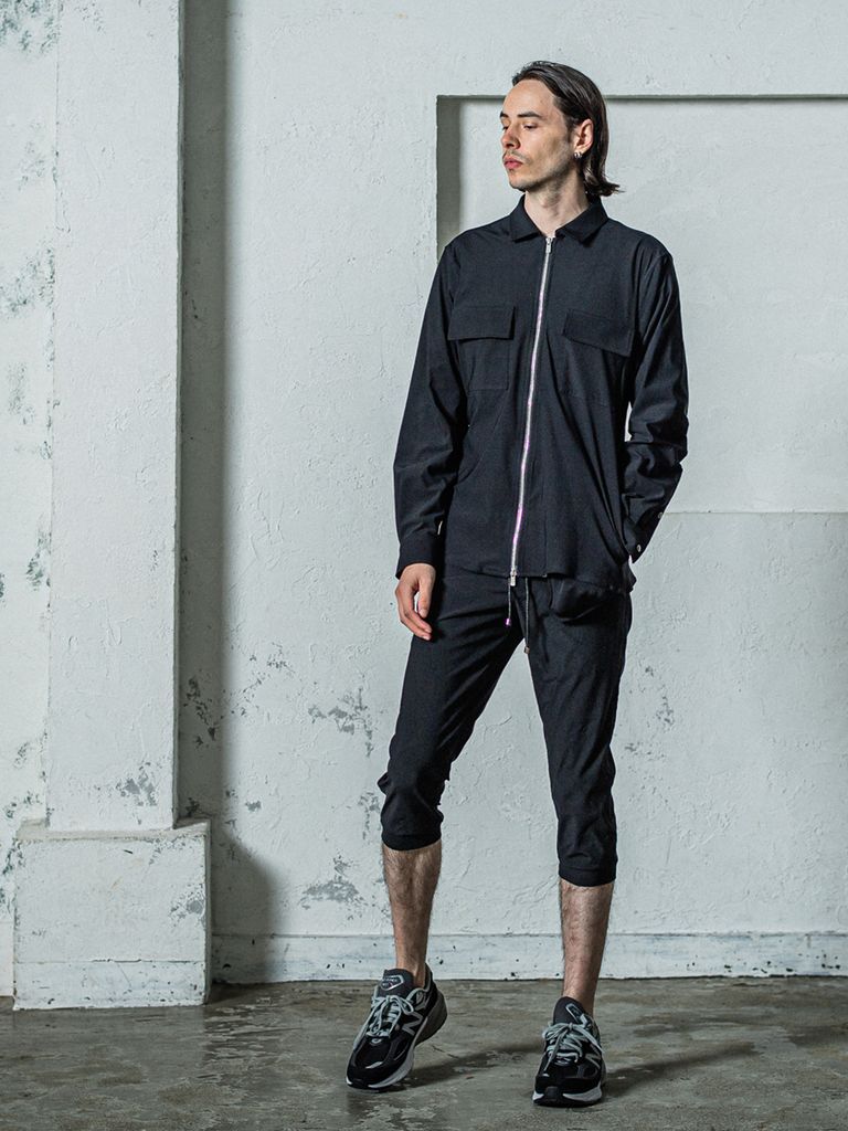 RE cropped PT / ナイロンイージークロップドパンツ / ブラック