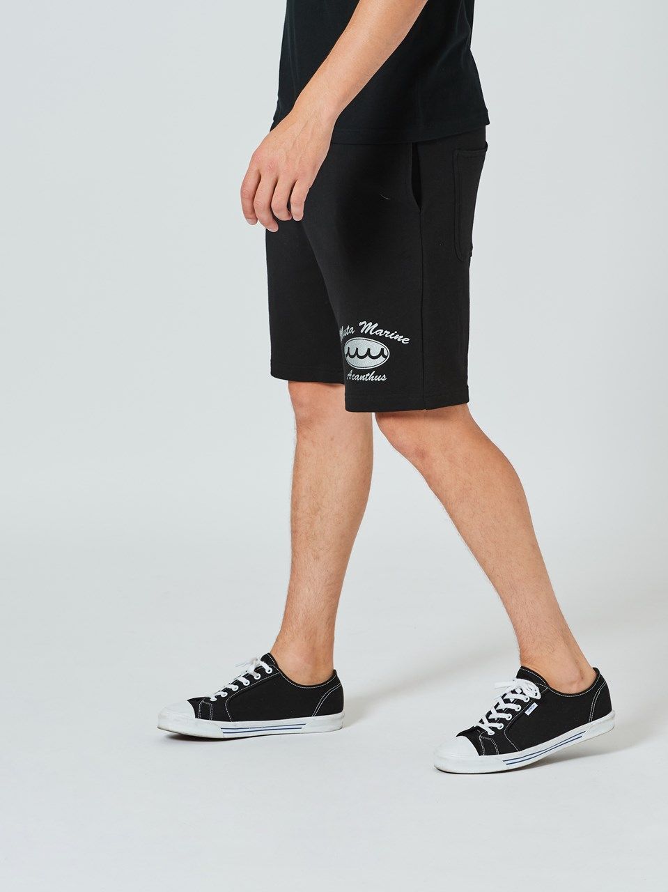 (予約品2023年10月19日18時締め) muta Circle Logo Sweatshorts / スウェットショートパンツ / ブラック 【Acanthus×muta】