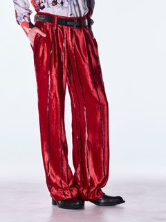 【予約品 6月29日(月) 締切】TOGE Velvet Wide Slacks / ベルベット ワイドスラックス / レッド