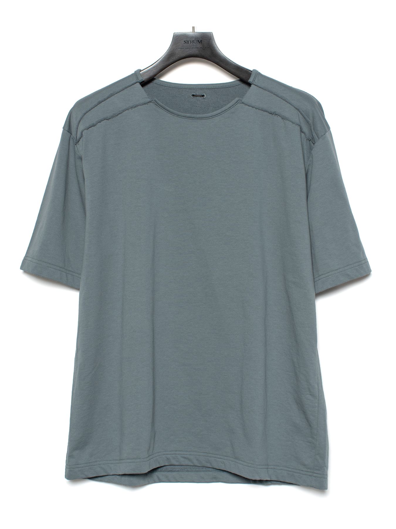 【予約品 9月27日(日) 締切】オーガニックコットン ハイゲージ 裏毛 断ち切り ハーフスリーブ Tシャツ / SAND GREEN