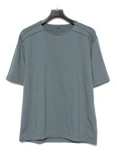 【予約品 9月27日(日) 締切】オーガニックコットン ハイゲージ 裏毛 断ち切り ハーフスリーブ Tシャツ / SAND GREEN