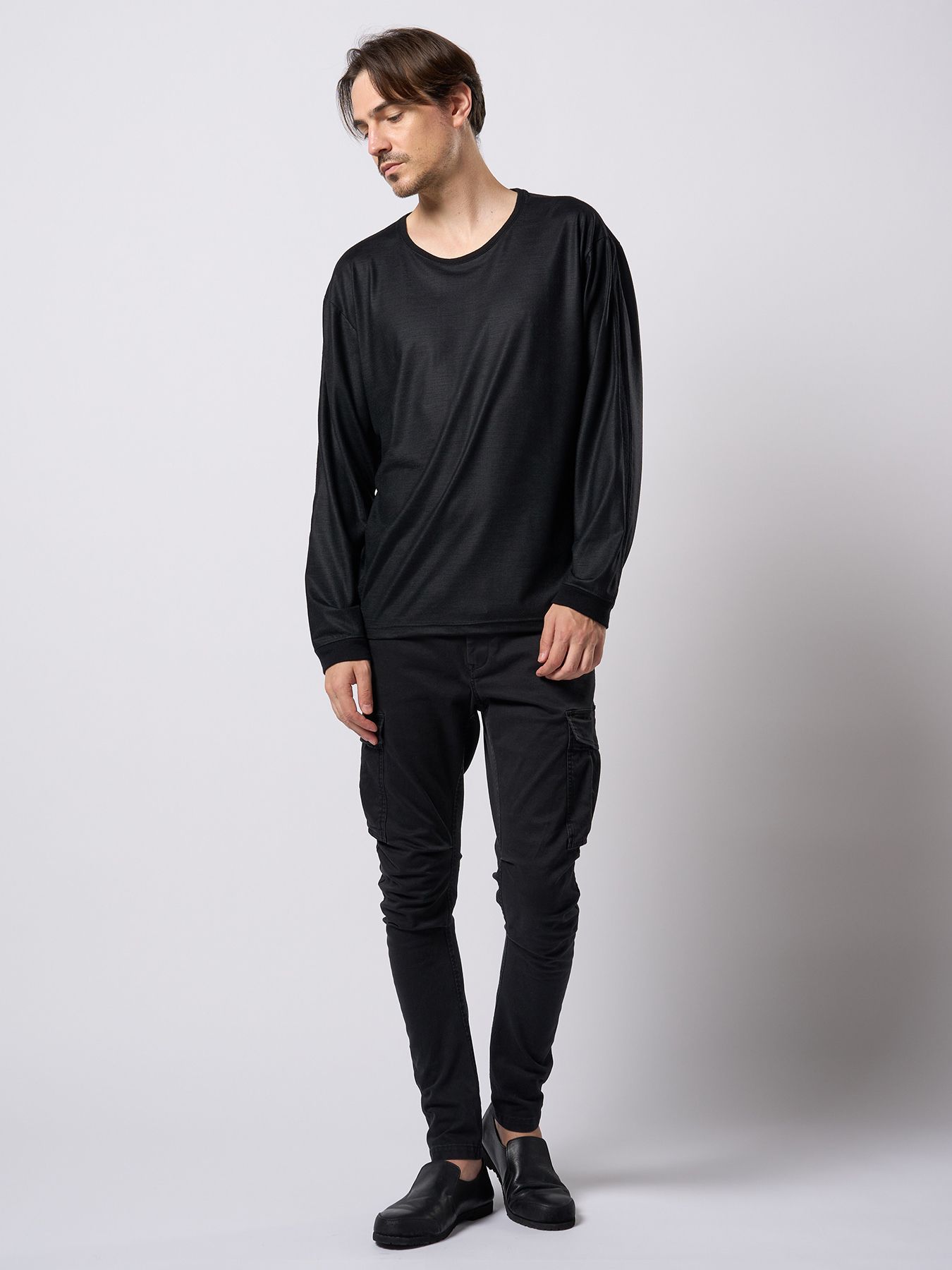 【予約品 9月23日(火) 締切】ex.comfy wool L/S / エクスコンフィーウール ロングスリーブ / ブラック
