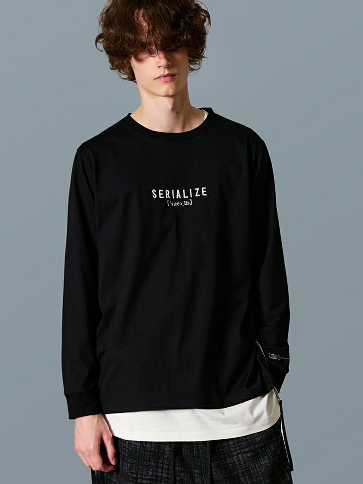 LOGO ZIP TEE×TANK TOP TシャツXタンクセット / ブラック×ホワイト