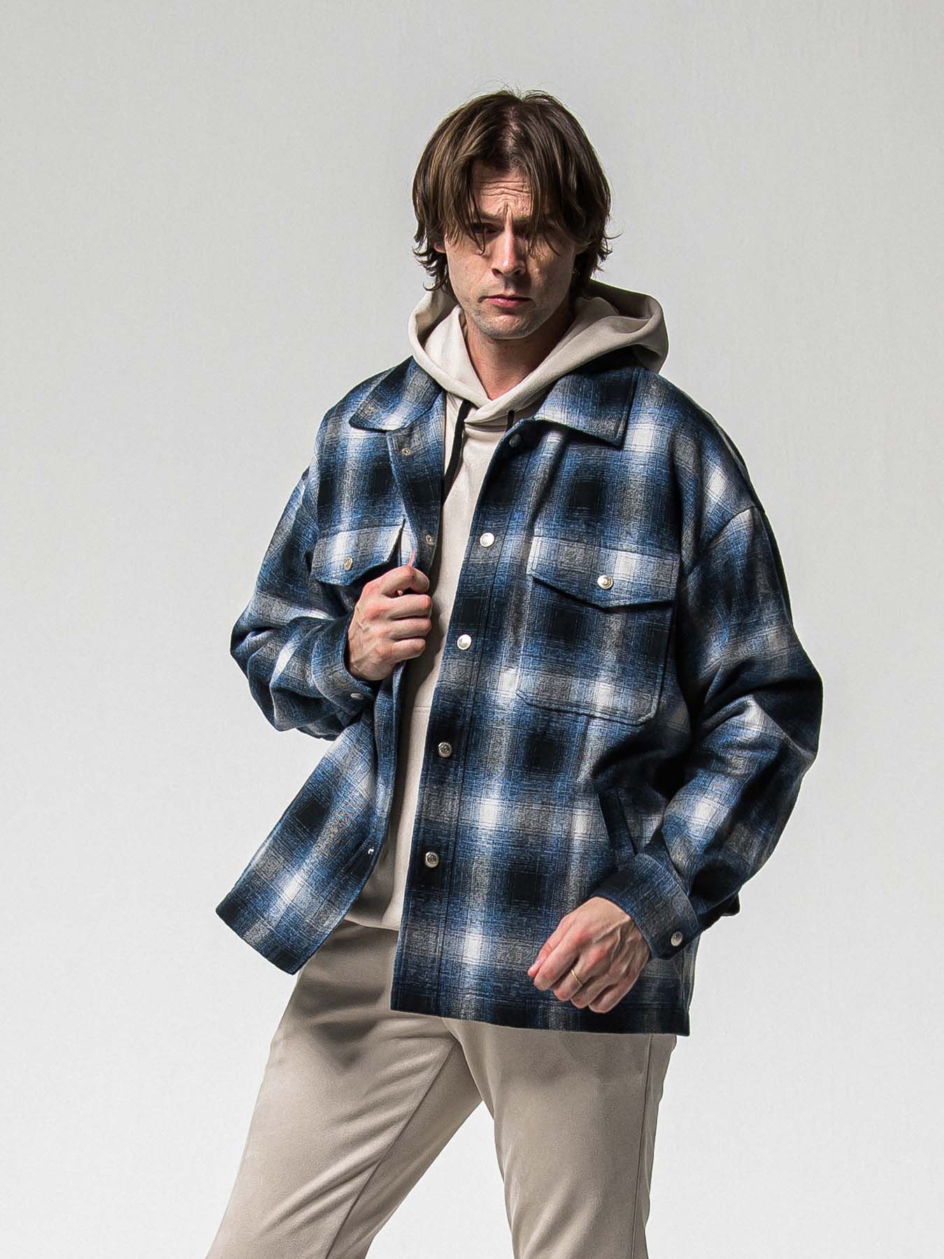 【予約品 8月31日(日) 締切】FLANNEL CHECK JK / フランネルチェック ジャケット / ブルー