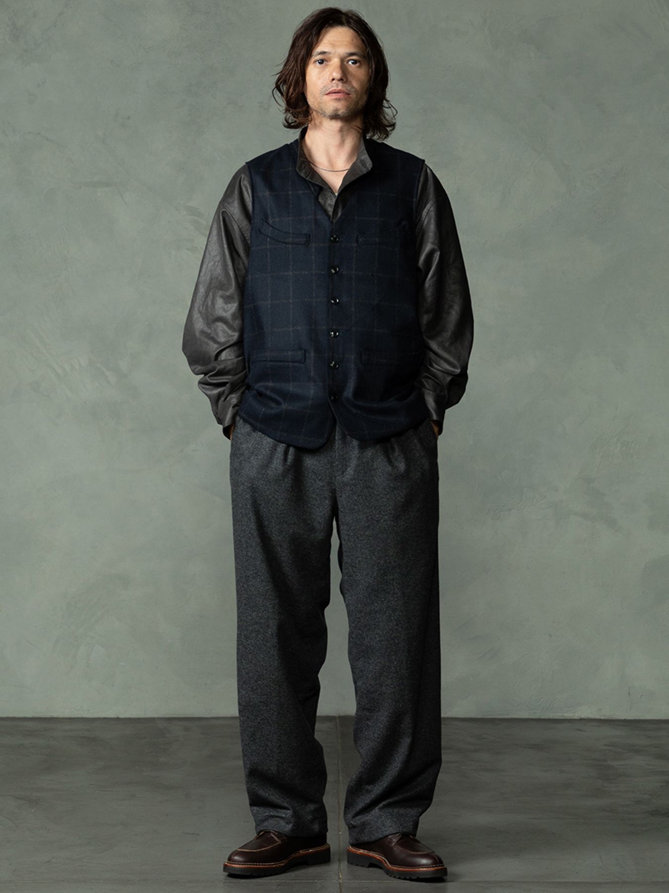 【予約品 7月5日(日) 締切】WOOLBASTE TROUSERS / ウールトラウザーズ / 杢チャコール