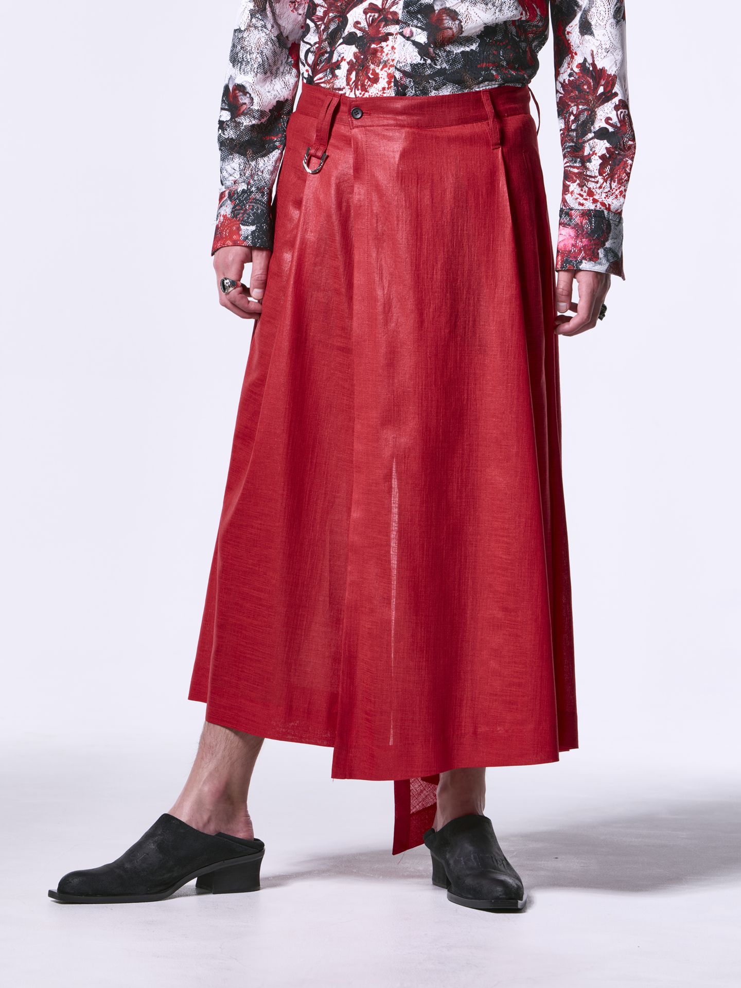 《予約品》Siler Slab SkirtWideTuckSlacks / スカートワイドタックスラックス / レッド