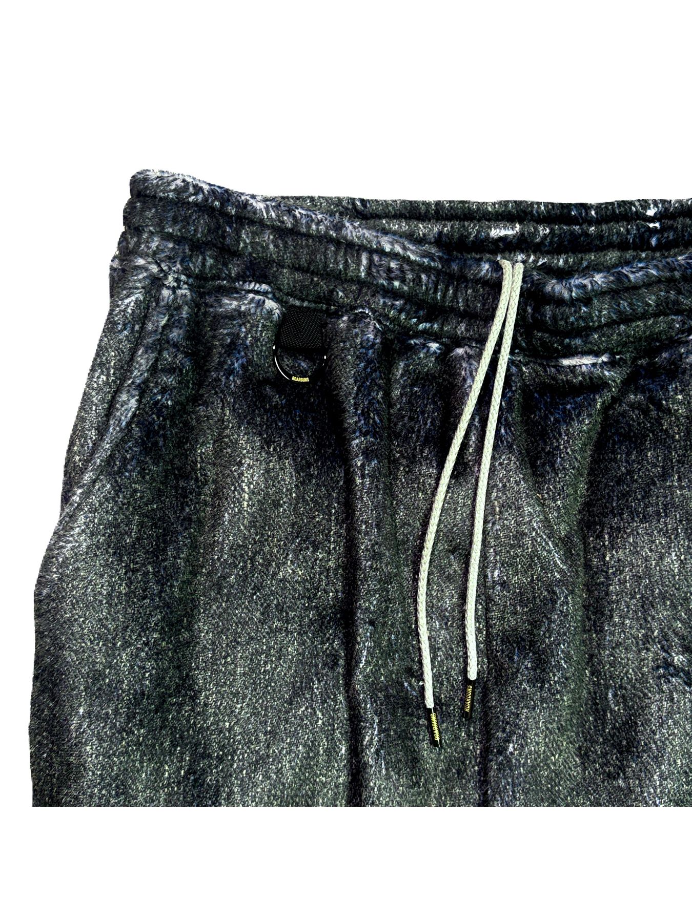 【予約品 3月9日(月) 18:00 締切】FLEECE DENIM PANTS / デニムプリント フリース イージーパンツ / ブラック