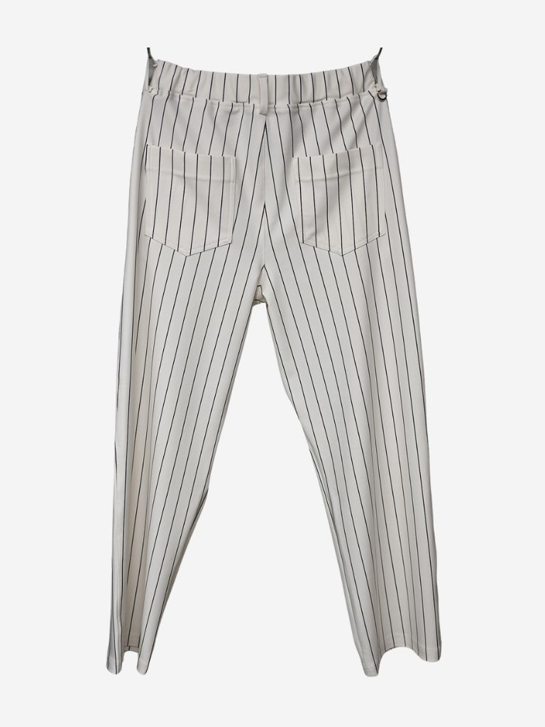《予約11月17日19時締め》 CHRIS EASY WIDE TUCK PANTS / ワイドタックパンツ / ホワイト・ストライプ