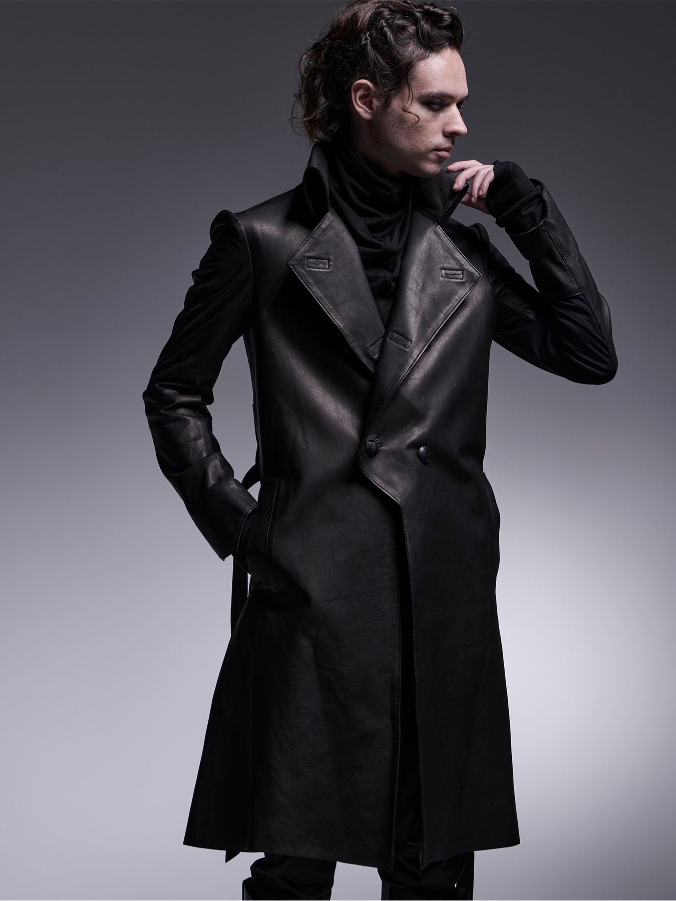 【予約品 7月13日(日) 締切】Long Leather Napoleon / ロングレザーナポレオンジャケット / ブラック