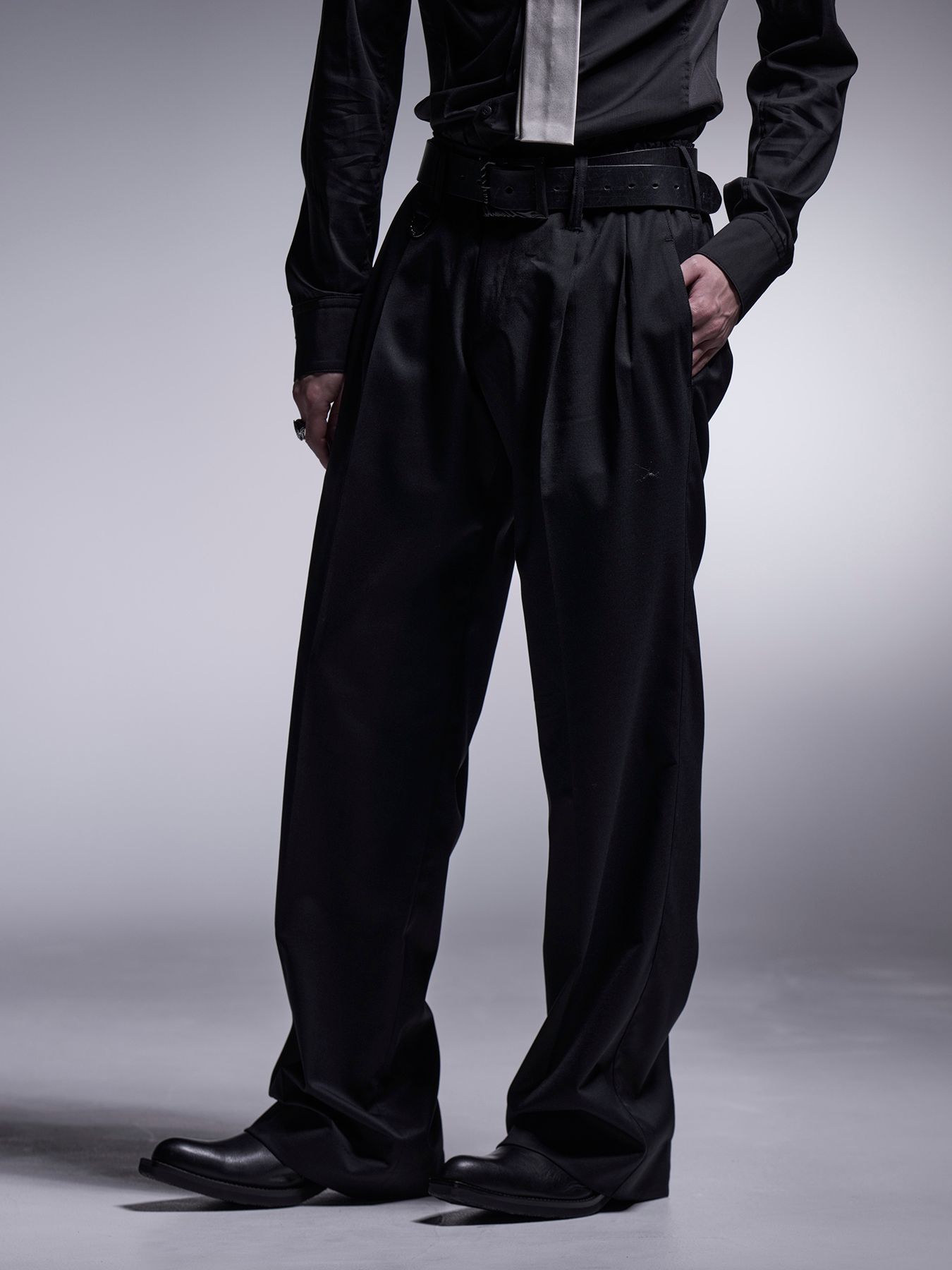 【予約品 7月13日(日) 締切】Wide Slacks / ワイドスラックス / ブラック