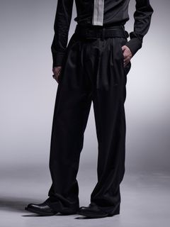 【予約品 7月13日(日) 締切】Wide Slacks / ワイドスラックス / ブラック