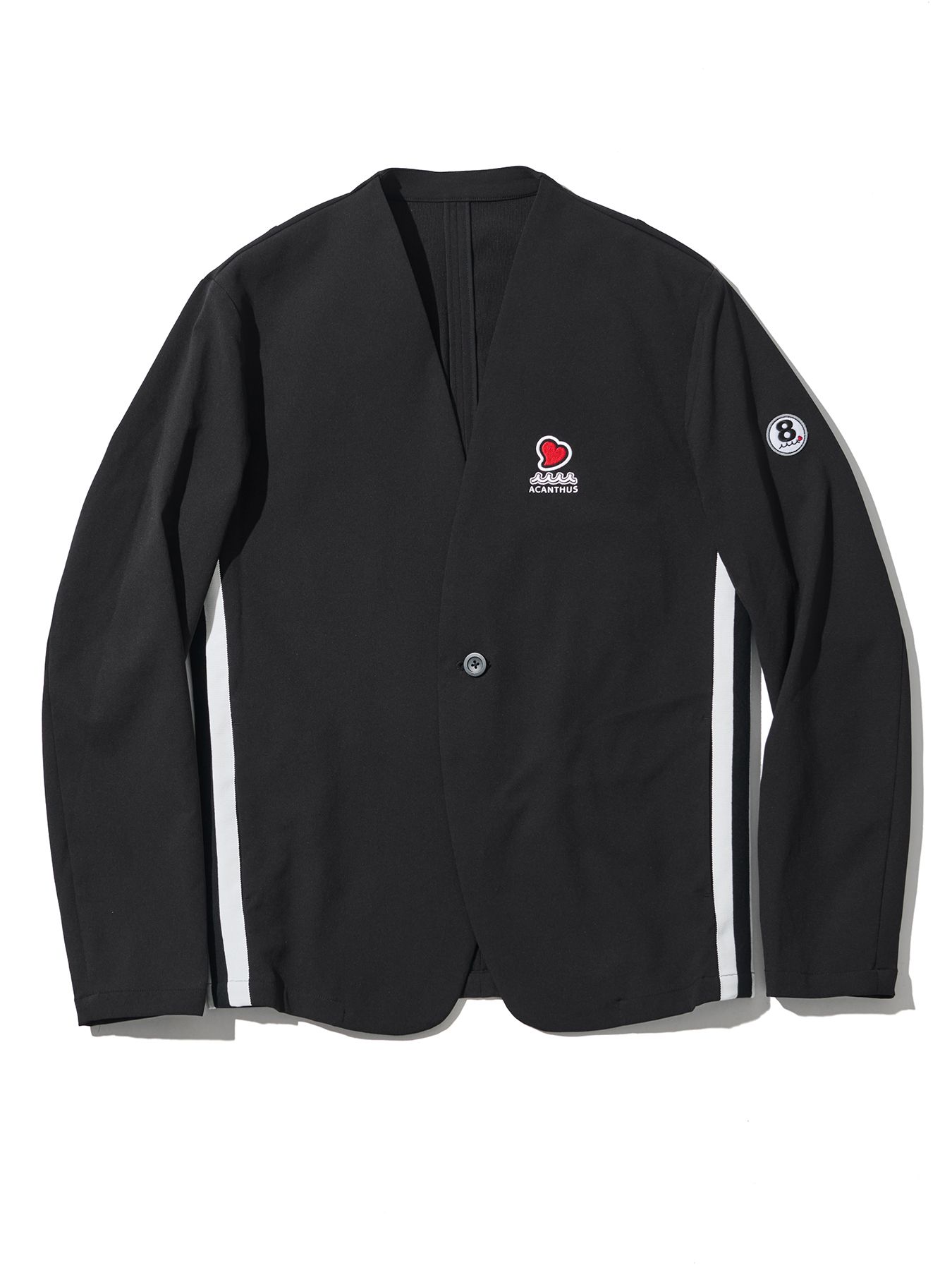 【予約品 10月9日(木) 締切】muta sweet no collar jacket / ノーカラージャケット / ブラック【Acanthus × muta MARINE】