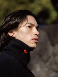 ネックウォーマー Tiphanieブラック×レッド メゾンオノレ パリMAISON HONORE PARIS
