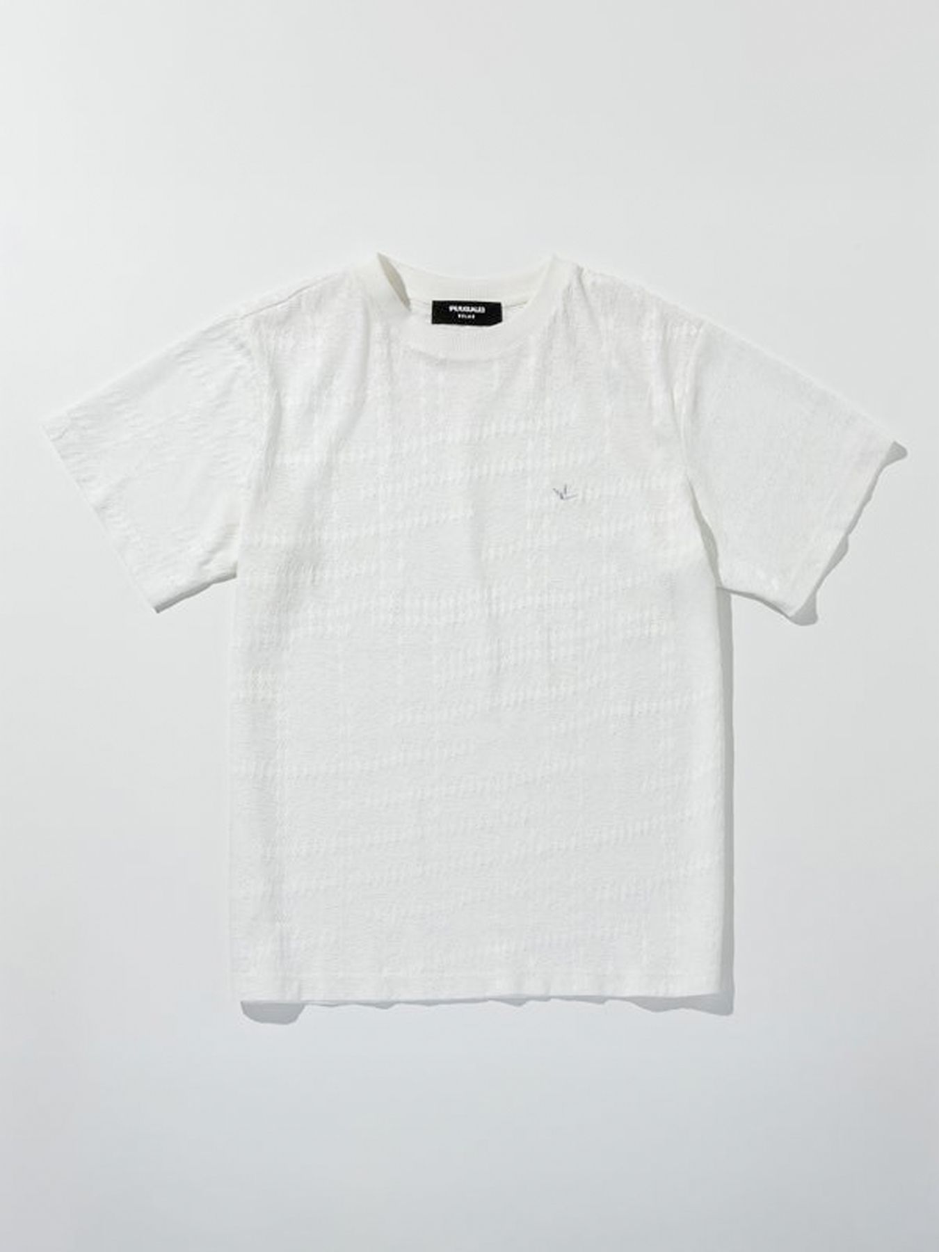 RANDOM HOUNDSTOOTH JACQUARD T-SHIRT / ホワイト【1PIU1UGUALE3 RELAX 】
