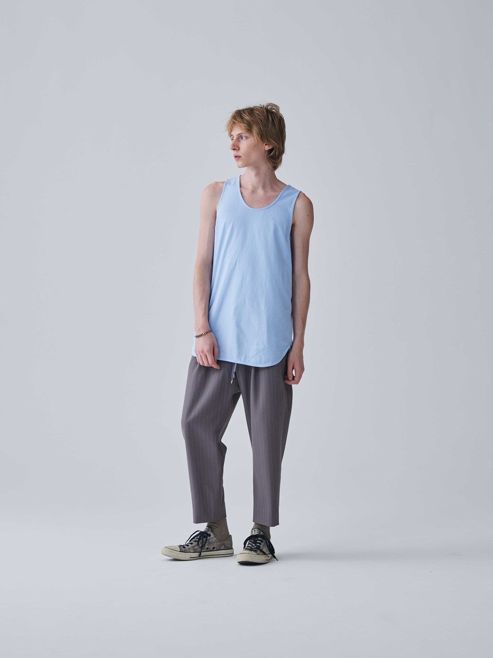 《予約品.先着限り》 LAYERED LONG T/T  / タンクトップ / ブルー 【Iroquois.イロコイ】 2024年3月中旬~入荷予定