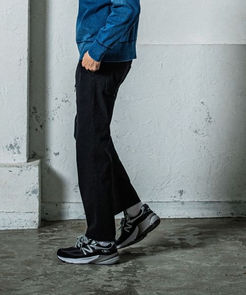 《予約11月17日19時締め》 EX denim jersey  WIDE PT / ワイドパンツ / ブラック