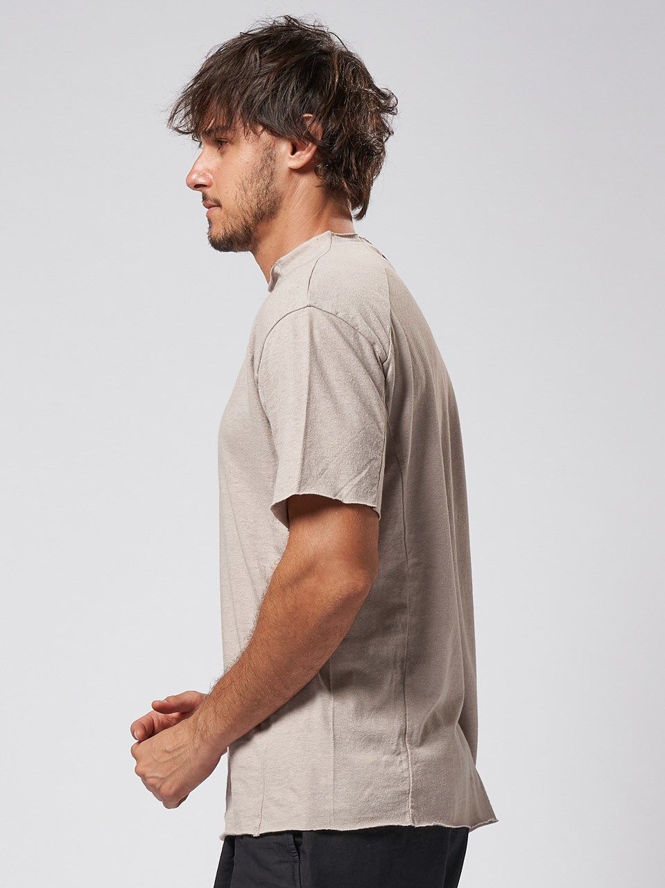 wjk - 《予約品》 cut-off semi mock neck / モックネックT