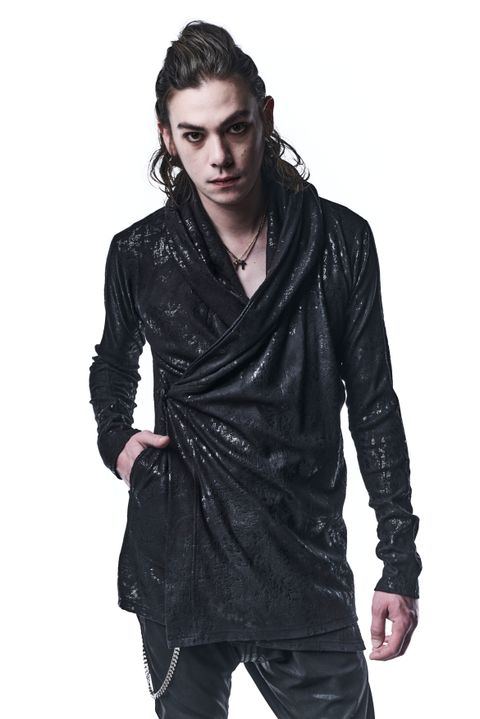 《予約品》 ShawlHoodCardigane カーディガン BlackFoilSmooth / Black 【kiryuyrik】 11月入荷予定