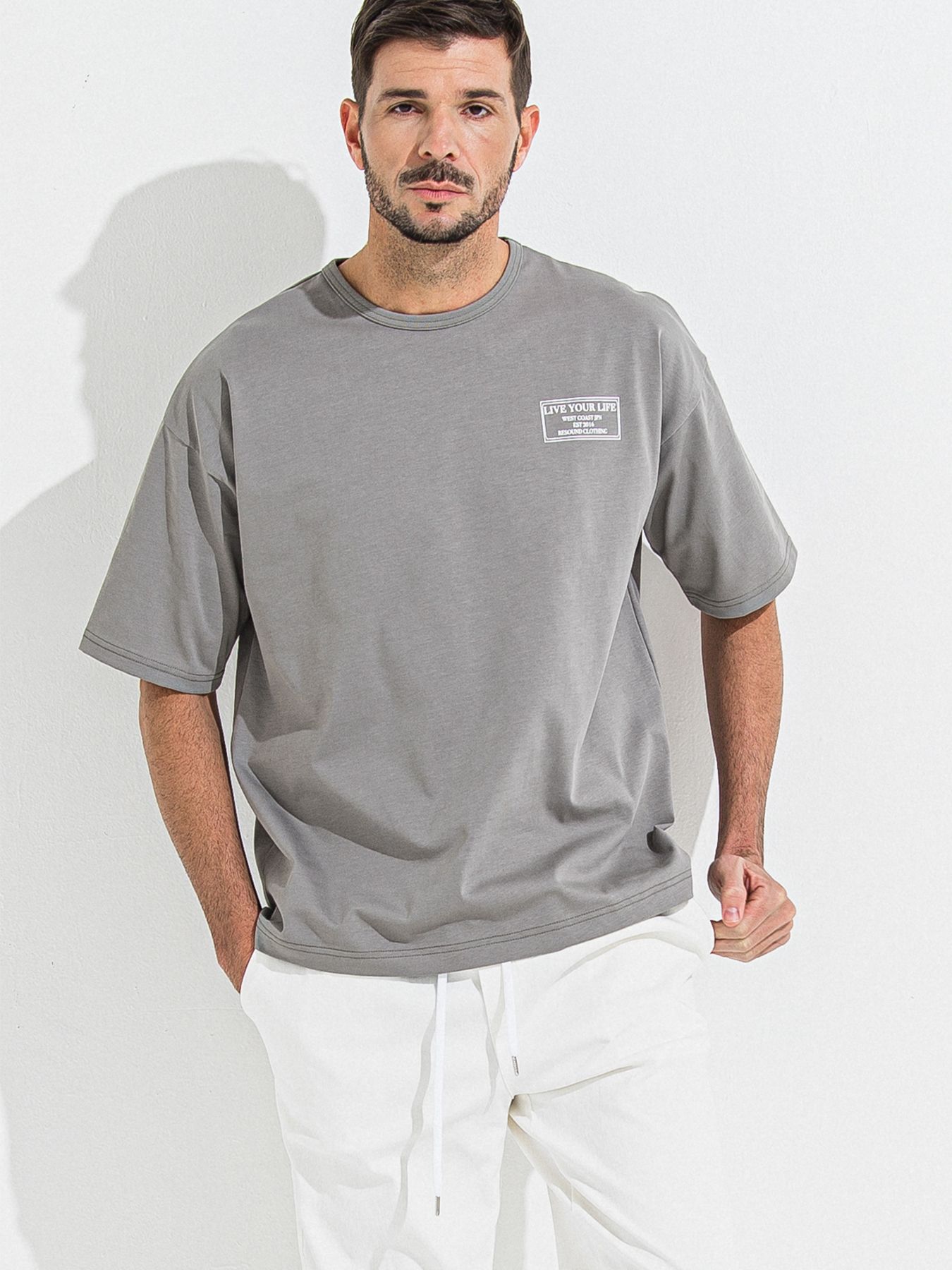 【予約品 】CREW OVER TEE /  クルーオーバーサイズTシャツ / グレー