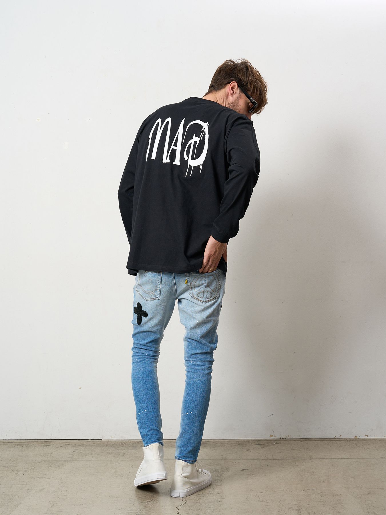 【予約品 5月8日(木) AM10時 締切】 5.6ozコットン天竺 80S QUEEN シークインLS Tシャツ / ブラック