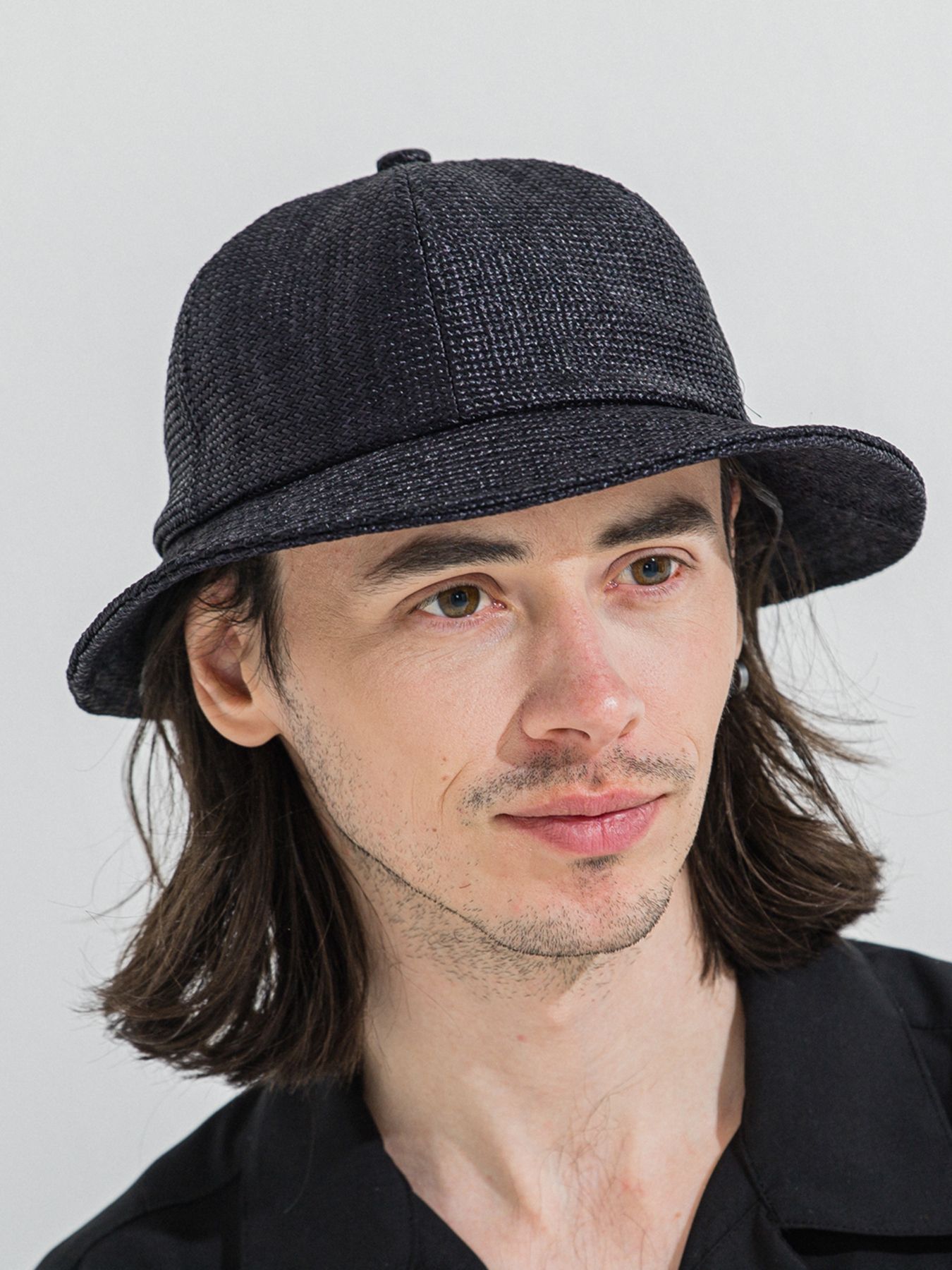 【予約品 】STRAW MESH BELL HAT / ストローメッシュベルハット / ブラック