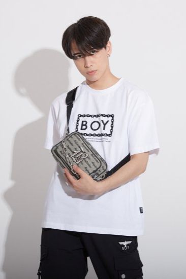 CHAIN DESIGN SHOULDER BAG / グレー 【BOY LONDON】