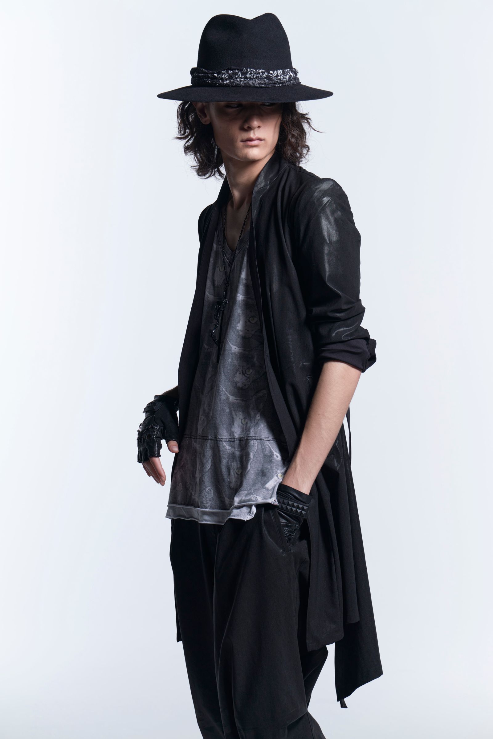 《予約品7/31締切》コラボ Collarless Flare Jacket / Black【BLACK HONEY CHILI COOKIE × kiryuyrik】12月入荷予定