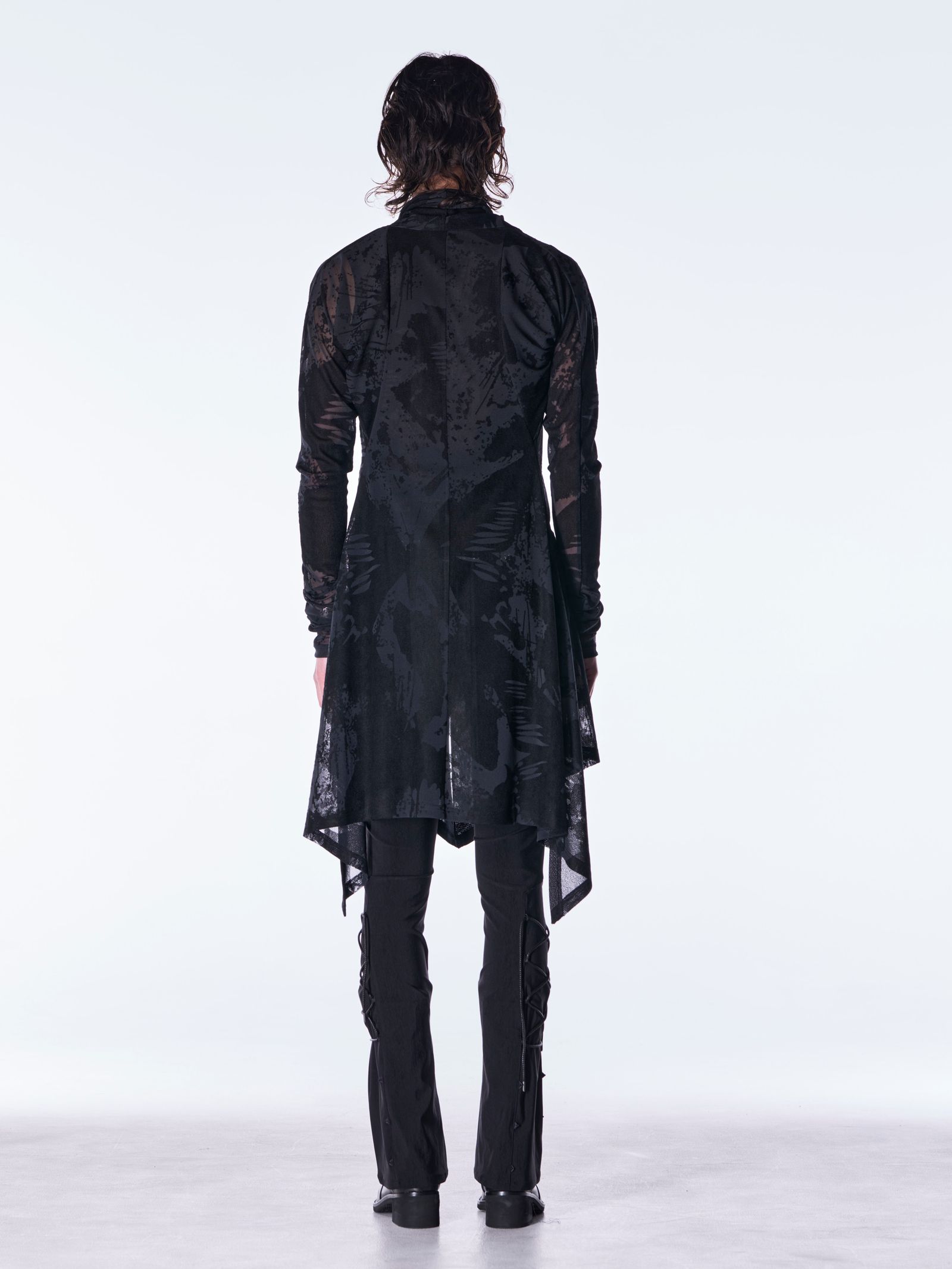 【予約品 6月29日(月) 締切】Opal Mesh Flare Cardigan / オパールメッシュ フレアカーディガン / ブラック